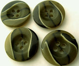 B17956 25mm Greens, Black and Natural Gloss 4 Hole Button