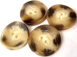 B1953 23mm Creams, Beige and Dark Brown Gloss 2 Hole Button - Ribbonmoon