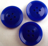 B2103 23mm Bright Royal Blue Gloss Nylon 4 Hole Button - Ribbonmoon