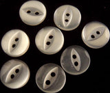 B2140C 11mm Pearl White 2 Hole Polyester Fish Eye Buttons