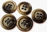 B2374 18mm Natural, Grey Green and Dark Brown Bone Sheen 4 Hole Button - Ribbonmoon