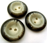 B2391 28mm Black and Natural Grey Chunky Gloss 2 Hole Button - Ribbonmoon