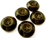 B2451 17mm Brown and Glittery Gold Chunky High Gloss 4 Hole Button