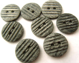B2561 12mm Mixed Greys Stone Sheen Grooved 2 Hole Button - Ribbonmoon