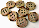 B2567 12mm Brown and Iridescent Pearlised Surface 4 Hole Button - Ribbonmoon