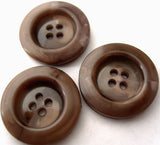 B2713 25mm Mist and Rosy Browns Gloss 4 Hole Button - Ribbonmoon