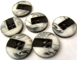 B2724 15mm White, Black and Grey 4 Hole Button - Ribbonmoon
