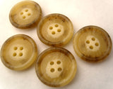 B2949 20mm Cream Aaran Soft Sheen 4 Hole Button - Ribbonmoon