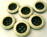 B3042 16mm Black and Antique Ivory Matt Centre 4 Hole Button - Ribbonmoon