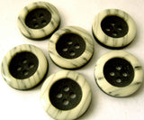 B3129 16mm Black and Off White Matt Centre 4 Hole Button - Ribbonmoon