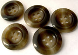 B3154 19mm Browns and Beige's Gloss 4 Hole Button - Ribbonmoon