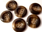 B3156 19mm Browns and Beige's Gloss 4 Hole Button - Ribbonmoon
