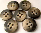 B3167 15mm Frosted Dark Brown Gloss 4 Hole Button - Ribbonmoon
