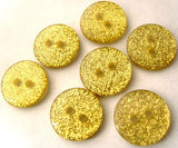 B4004 14mm Glittery Gold Under a Clear Surface 2 Hole Button - Ribbonmoon