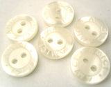 B4015C 13mm Bridal White Shimmery 2 Hole Button, Lettered Rim - Ribbonmoon