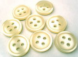 B4046 11mm Lemon Cream Pearlised Polyester 4 Hole Button