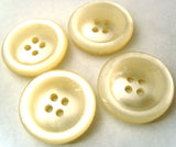 B4168 23mm Tonal  Ivory Pearlised Polyester 4 Hole Button - Ribbonmoon