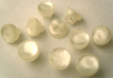B4173 8mm White Shimmery Polyester Shank Button - Ribbonmoon