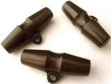 B4446 31mm Dark Brown Gloss Toggle Button on a Shank - Ribbonmoon