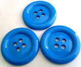 B4492 51mm Bright Blue High Gloss Clown Button - Ribbonmoon
