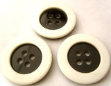 B4537 23mm Black and White High Gloss 4 Hole Button - Ribbonmoon