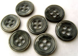 B4611 12mm Tonal Black and Pearlised Grey 4 Hole Button - Ribbonmoon