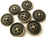 B4624 15mm Frosted Black Matt 4 Hole Button - Ribbonmoon