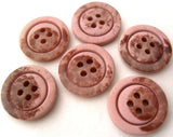 B4627 18mm Tea Rose Pink and Burgundy Matt 4 Hole Button - Ribbonmoon