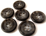 B4633 17mm Tonal Black and Frosted Bone Sheen 4 Hole Button - Ribbonmoon