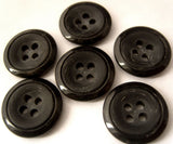 B4644 18mm Black and Grey Matt Centre-Gloss Rim 4 Hole Button