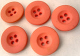 B4698 15mm Pale Coral Pink Matt 4 Hole Button - Ribbonmoon