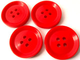 B4731 23mm Red High Gloss 4 Hole Button - Ribbonmoon