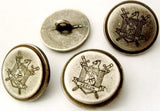 B4778 20mm Heavy Gun Metal Alloy Coat of Arms Design Shank Button - Ribbonmoon
