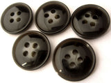 B4792 18mm Black and Pearl Grey High Gloss 4 Hole Button - Ribbonmoon