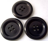 B4802 25mm Deep Ink Navy Gloss 4 Hole Button - Ribbonmoon