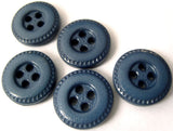 B4821 15mm Deep Dusky Blue Leather Effect 4 Hole Button - Ribbonmoon