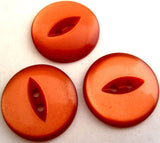 B6228 21mm Red Rust Brown 2 Hole Polyester Fish Eye Button - Ribbonmoon