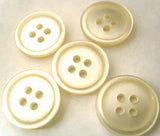B7232 19mm Tonal Ivory Pearised Polyester 4 Hole Button - Ribbonmoon