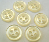 B7813 14mm Pearlised Ivory Polyester 4 Hole Button - Ribbonmoon