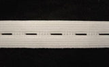 BHT10 16mm White Buttonhole Elastic. - Ribbonmoon