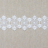 DT65 40mm White Guipure Daisy Web Lace Trim