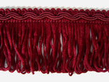 FT1908 5cm Wine Burgundy Looped Fringe on a Decorated Braid - Ribbonmoon