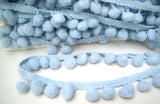 FT3011 23mm Blue Bird Pom Pom Bobble Fringe Trimming - Ribbonmoon