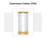 GTC 5709 White 250mtr Spool, Gutermann 100% Cotton Sewing Thread