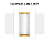 GTC 5709 White 250mtr Spool, Gutermann 100% Cotton Sewing Thread
