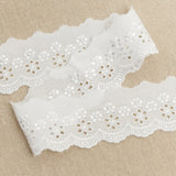 L130 55mm White Flat Broderie Anglaise Lace