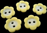 B14781 20mm Primrose Cream-White Gloss Daisy Shape 2 Hole Button