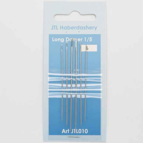 N40 Long Darners Hand Sewing Needles, Sizes 1/5, 6 Piece Card
