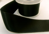 R0109 50mm Black Double Faced Satin Ribbon, Metallic Edge - Ribbonmoon