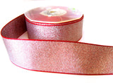R1029 37mm Cardinal Red and Silver Shot Lame Ribbon